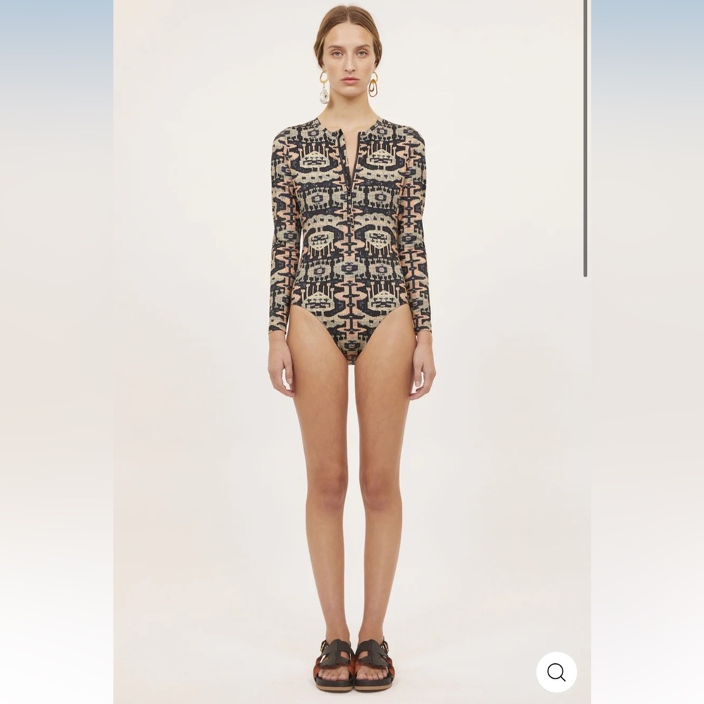 Ulla Johnson Tavira Rash guard in ocean Swimwear Long Sleeve VGUC XS/S